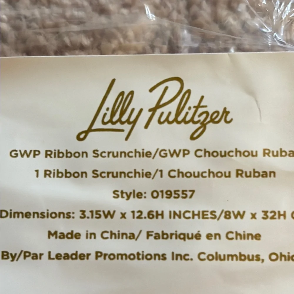 Lilly Pulitzer Ribbon Scrunchie in Gold and Cream